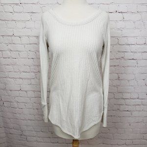 3/$18or5/$25 Chaser Waffle Knit Long Sleeve Ivory